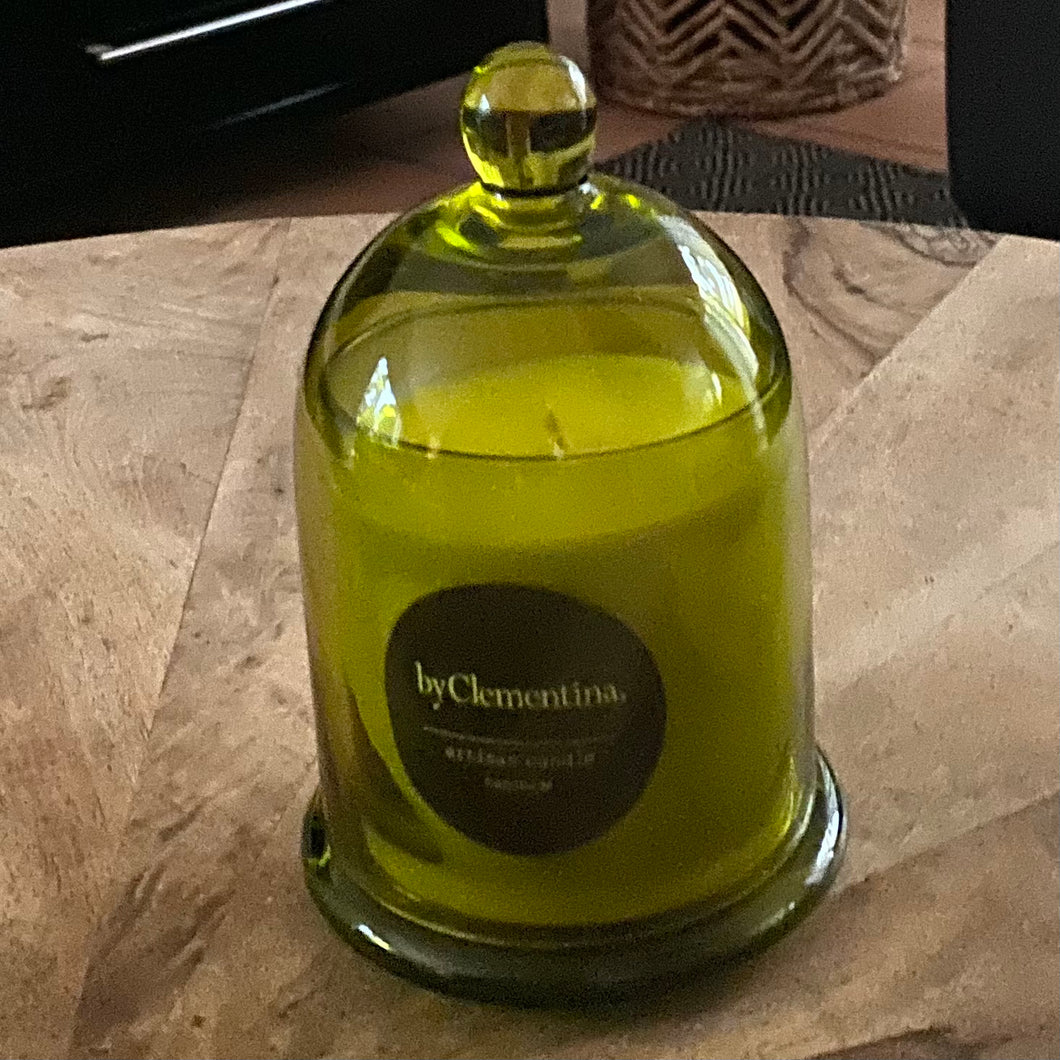 Green Cloche Artisan Candle - Limoncello